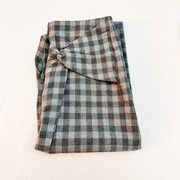 Zara Grey Cross Front Tied Style Skirt Size Medium NWT - Picture 3 of 6